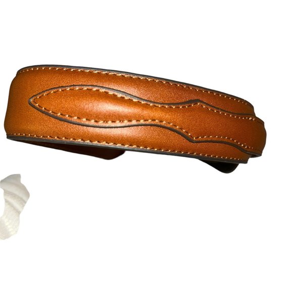 noona Leather etched silver buckle western high quality belt 34 - Picture 4 of 9